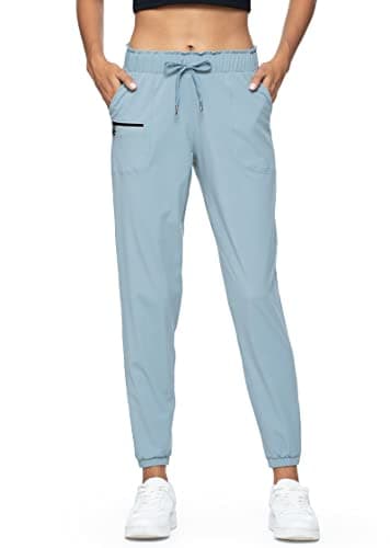 Haowind Joggers for Women with Pockets Elastic Waist Workout Sport Gym Pants Comfy Lounge Yoga Running Pants(Denim Blue L) - Image 1