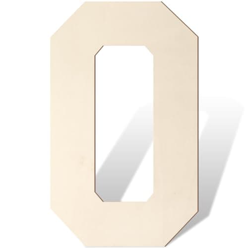 Large Wooden Letters 17 Inch, Big Wood Letters O Shape Cutout Alphabet Unfinished Vintage Sports Varsity Style Paintable Wooden Letters for Wall Decor Nursery Name Painting Crafts Party Room Decor - Image 1