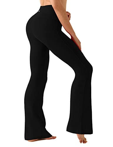BUBBLELIME 29"/31"/33"/35"/37" Women's High Waist Bootcut Yoga Pants - 75% Nylon, 25% Spandex_Black(2) L-37 Inseam - Image 1