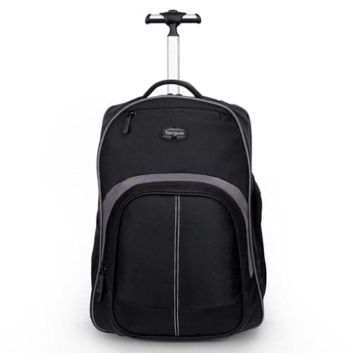 Targus 16 Inch Compact Rolling Backpack, Black - Wheeled Travel Bag with Removable Protective Laptop Sleeve, Fits Laptops Up to 16” and MacBook Pros up to 17” (TSB750US) - Image 1