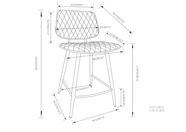 SIMPLIHOME Raya Contemporary 16 inch Counter Height Stool (Set of 2) in Black Vegan Faux Leather for The Dining Room and Kitchen - Image 3
