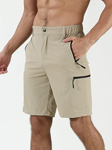 Suwangi Mens Hiking Cargo Shorts Quick-Dry Outdoor Athletic Short Travel Fishing Golf Tactical Short for Men with Multipocket Khaki - Image 6