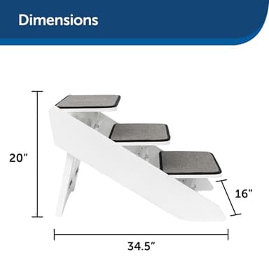 PetSafe CozyUp Steps & Ramp Combo - Helps Pets Reach Beds & Furniture - Adjustable Height for Versatile Use - Heavy-Duty, Non-Slip Carpet Tread - Space-Saving Folding Design - Image 6