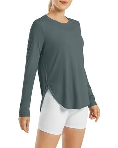 G4Free Long Sleeve Active Workout Shirts for Women UPF 50+ Running Hiking UV Shirts Lightweight Soft Athletic Tee Tops(Grey Sage,XL) - Image 1