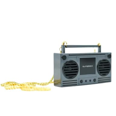 Bumpboxx MicroBoom Wearable Necklace Bluetooth Speaker Boombox | Bluetooth Portable Speaker | Gunmetal Grey (Renewed) - Image 1