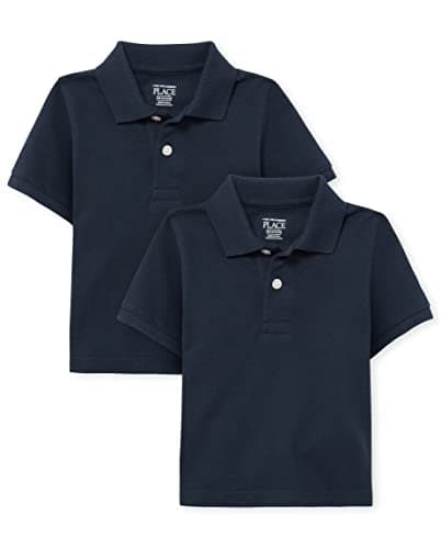The Children's Place Baby Boys and Toddler Boys Short Sleeve Pique Polo, Nautico, 9-12 MONTHS - Image 1