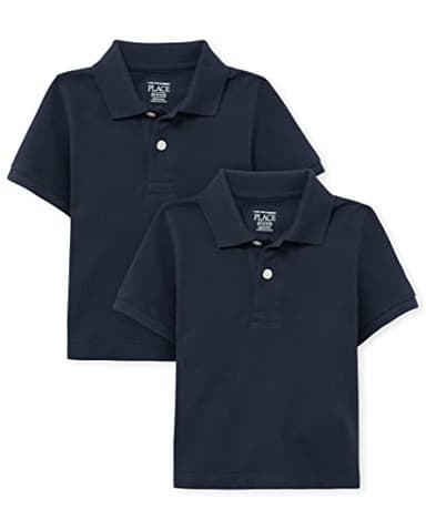 The Children's Place Baby Boys and Toddler Boys Short Sleeve Pique Polo, Nautico, 9-12 MONTHS - Image 1