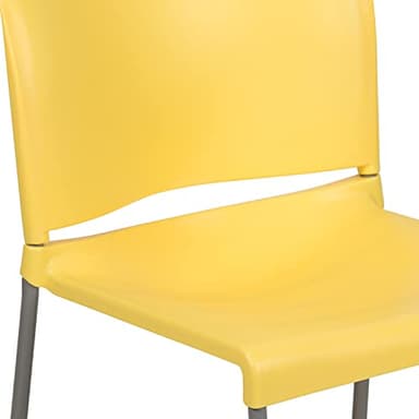 Flash Furniture HERCULES Series 5 Pack 880 lb. Capacity Yellow Full Back Contoured Stack Chair with Gray Powder Coated Sled Base - Image 13