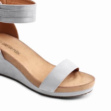 DREAM PAIRS Women's Open Toe Buckle Ankle Strap Platform Wedge Sandals Summer Shoes,Size 10,Grey,NINI-6 - Image 4