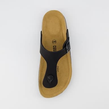 CUSHIONAIRE Leah Cork Footbed Thong Sandals for Women 2025 with Adjustable Strap and Arch Support, BLACK 9.5 - Image 5