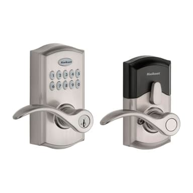 Kwikset SmartCode 955 Pembroke Light Commercial 10-Button Keypad Electronic Lever, Featuring Convenient Keyless Entry, 3-Year Batter Life and High Traffic Durability Satin Nickel - Image 1