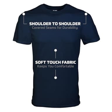 Gildan Men's Crew T-Shirts, Multipack, Style G1100, Navy/Charcoal/Cardinal Red (5-Pack), Medium - Image 2