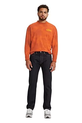 Levi's Men's 505 Regular Fit Jeans (Also Available in Big & Tall), Rinse-Dark Wash, 30W x 30L - Image 1