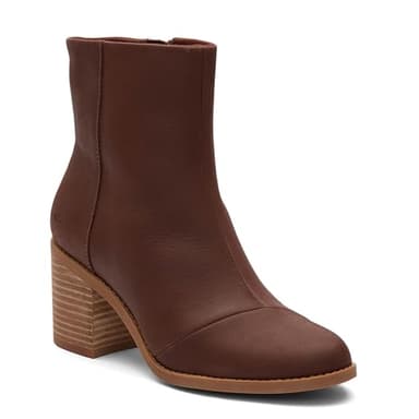 TOMS Women's Evelyn Ankle Boot, Chestnut Leather, 11 - Image 2