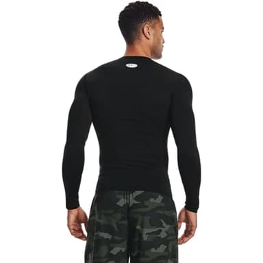 Under Armour Men's Armour HeatGear Compression Long-Sleeve T-Shirt , Black (001)/White, X-Large - Image 4