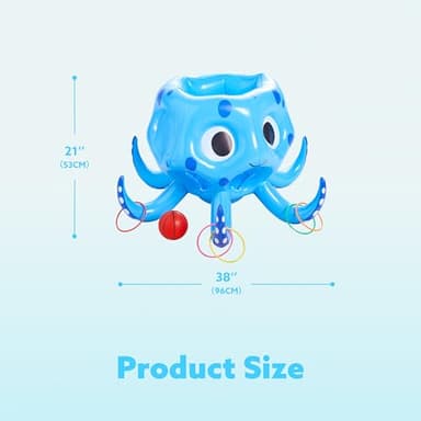 Sloosh Pool Toys, 2-in-1 Inflatable Float Water Game, Octopus Basketball Hoop Ring Toss Outdoor Swim Play, Toss Game Floating Swimming Pool Games for Kids Adults - Image 5