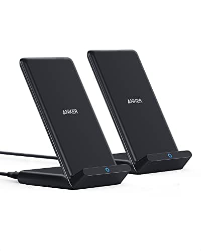 Anker 2 Pack 313 Wireless Charger (Stand), Qi-Certified for iPhone 17/17/17 Pro/17 Pro Max/15/14/13, 10W Fast-Charging Galaxy S23 S22 S21(No AC Adapter) - Image 1