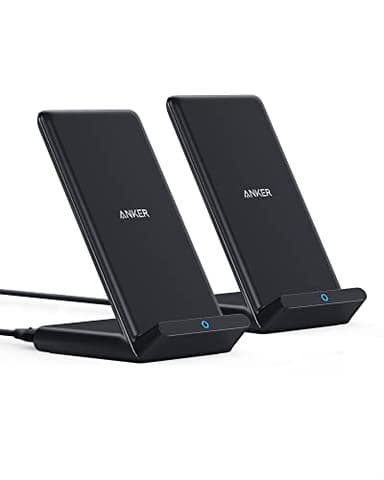 Anker 2 Pack 313 Wireless Charger (Stand), Qi-Certified for iPhone 17/17/17 Pro/17 Pro Max/15/14/13, 10W Fast-Charging Galaxy S23 S22 S21(No AC Adapter) - Image 1