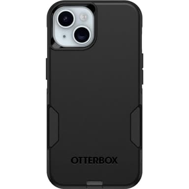 OtterBox iPhone 16e, 15, 14, & 13 Commuter Series Case - Black, Slim & Tough, Pocket-Friendly, with Port Protection - Image 1