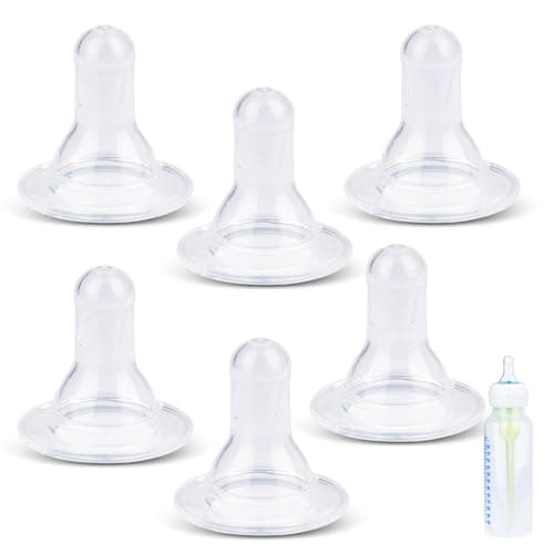 CERCGVEL 6 Packs Silicone Bottle Nipples Compatible with Dr. Brown’s Natural Flow Level 2 Narrow Bottle, Replacement Bottle Nipple BPA-Free, No Spill, Anti-Colic, (Level 2, 3m+, Medium Flow) - Image 1