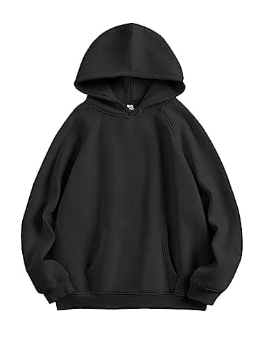 ANRABESS Women Hoodies Oversized Fleece Long Sleeve Comfy Casual Basic Pullover Sweatshirts 2025 Fall Outfits Y2K Clothes Black Small - Image 1