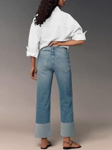 KUNMI Jeans for Women Wide Leg Baggy High Waist Boyfriends Straight Leg Stretchy Denim Pants Trendy Fall 2025 - Image 6