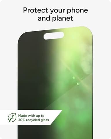 ZAGG Glass Elite Privacy Screen Protector for iPhone 16 Pro Max - 2-Way Privacy Filter, Ultra-Strong Tempered Glass, 5X Stronger, InvisibleShield, Smudge-Free, Easy Install, Recycled Content - Image 10