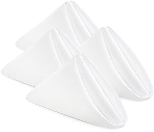 Utopia Home [24 Pack, White] Cloth Napkins 17x17 Inches, 100% Polyester Hemmed Edges, Washable and Reusable Ideal for Parties, Weddings and Dinners - Image 1