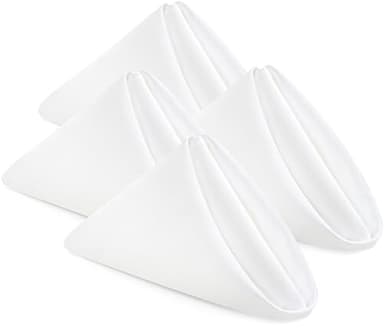 Utopia Home [24 Pack, White] Cloth Napkins 17x17 Inches, 100% Polyester Hemmed Edges, Washable and Reusable Ideal for Parties, Weddings and Dinners - Image 1