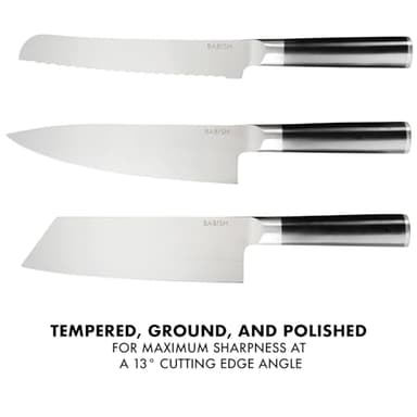 Babish High-Carbon 1.4116 German Steel 14 Piece Full Tang Forged Kitchen Knife Set W/Sheaths - Image 5