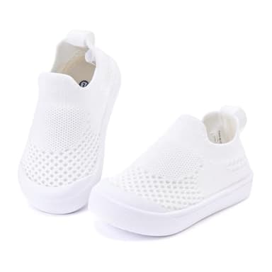 Baby Walking Shoes First Boy Girl Walker Infant Sock Tennis Mesh Sneakers Breathable 6 9 12 18 24 Months White Size 6-12 Months Infant - Image 5