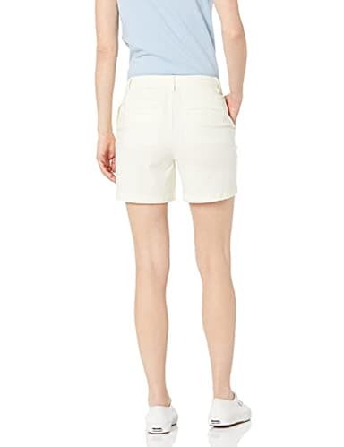Amazon Essentials Women's Mid-Rise Slim-Fit 5 Inch Inseam Khaki Short (Available in Straight and Curvy Fits), Cream, 6 - Image 2
