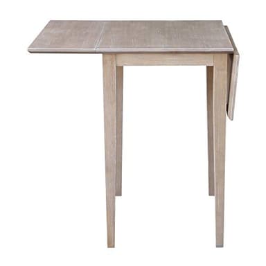 IC International Concepts, Solid Wood Small Drop Leaf Dining Table, Solid Real Wood, Sturdy Parawood,36 X 22 X 29, Minimum Assembly, Washed Gray Taupe - Image 8