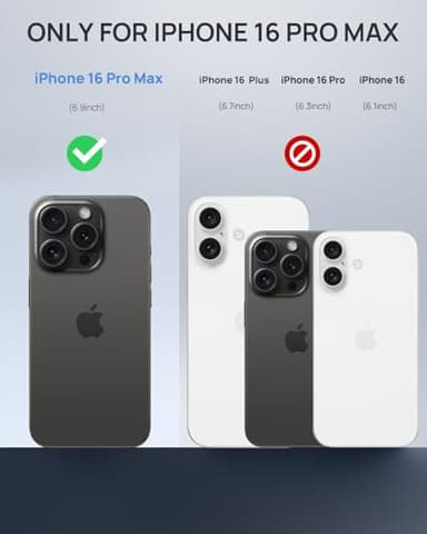 Lanhiem Magnetic for iPhone 16 Pro Max Case, IP68 Waterproof Dustproof Case, [Compatible with Magsafe] [Built-in Screen Protector] Full Body Heavy Duty Rugged Phone Cover 6.9 inch, Black/Clear - Image 2