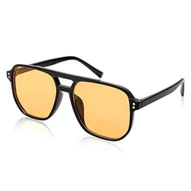 FEISEDY Retro Square Aviator Sunglasses Women Men 70s Vintage Trendy Plastic Frame Sun Glasses B2835 - Image 1