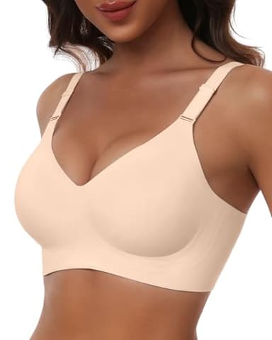 HORISUN Seamless Bras for Women Comfortable Push Up Bra No Underwire(Nude L) - Image 1