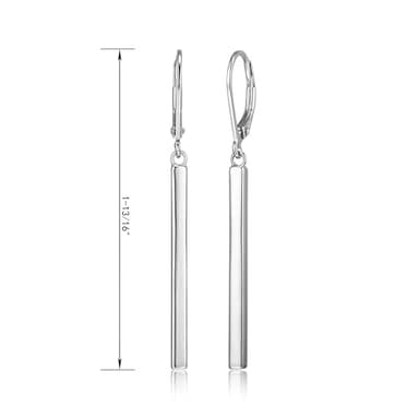 Amazon Essentials Sterling Silver Vertical Bar Dangle Earrings (previously Amazon Collection) - Image 4