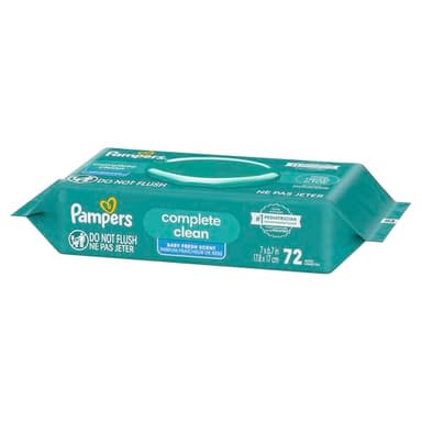 Pampers Baby Wipes, Complete Clean Baby Fresh Scented Wipe, Gently Cleans Head to Toe, 72 Total (1 Flip-Top Packs) - Image 10