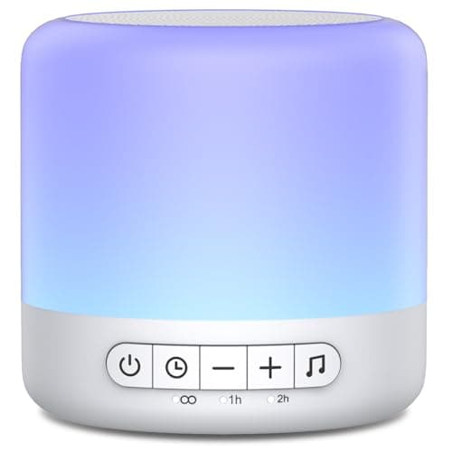 Easysleep White Noise Sound Machine with 30 Soothing Sounds 12 Night Light 32 Volume 3 Timers Portable Sleep Sound Machine for Office Travel Noise Canceling Lullaby & Rain Sound for Baby, Adults - Image 1