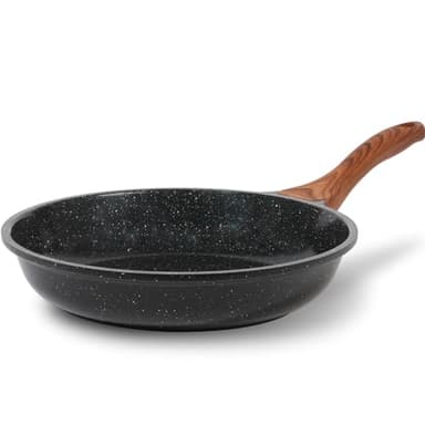ESLITE LIFE Nonstick Ceramic Frying Pan Skillet, Non-Toxic Egg Omelette Kitchen Cooking Pans Compatible with All Stovetops (Gas, Electric & Induction), PTFE & PFOA Free (Black, 8'') - Image 1