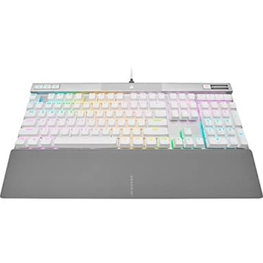 Corsair K70 PRO RGB Optical-Mechanical Gaming Keyboard - OPX Linear Switches, PBT Double-Shot Keycaps, 8,000Hz Hyper-Polling, Magnetic Soft-Touch Palm Rest - NA Layout, QWERTY - White - Image 2