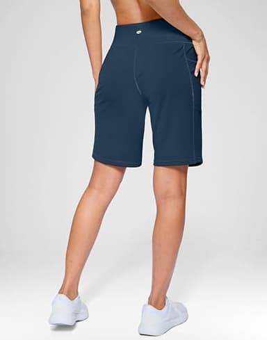 G Gradual Women's 9" Bermuda Long Shorts with Pockets High Waisted Athletic Knee Length Shorts for Women Walking Workout(Borealis Green,M) - Image 4