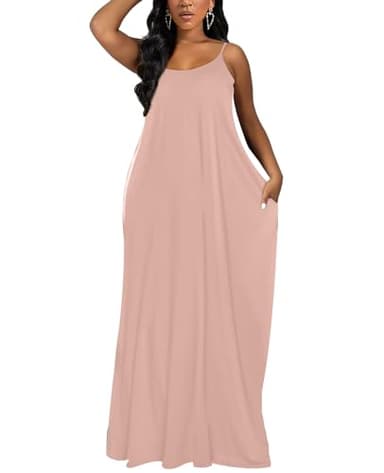 OFEEFAN Womens Maxi Dresses Flattering Dresses to Hide Tummy Trendy Dresses Khaki XL - Image 3