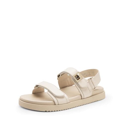 DREAM PAIRS Women's Comfortable Open Toe Flat Sandals Fashion One Band Summer Dessy Sandals,Size 9,Nude,SDFS2409W - Image 1