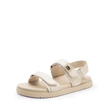 DREAM PAIRS Women's Comfortable Open Toe Flat Sandals Fashion One Band Summer Dessy Sandals,Size 9,Nude,SDFS2409W - Image 1