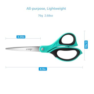 LIVINGO Scissors All Purpose Heavy Duty - 3 Pack 8.5” Blue Sharp Shears for Office Home and School Crafting Sewing Cutting Paper Fabric - Image 2