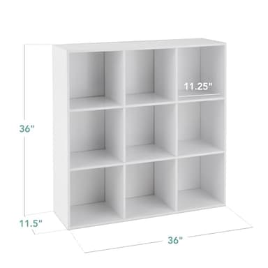 Best Choice Products 9-Cube Storage Organizer, 11in Shelf Opening, Bookcase, Display Shelf, Customizable w/ 3 Removable Back Panels - White - Image 3