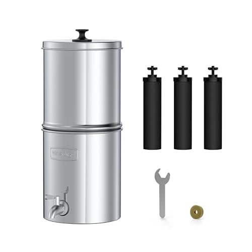 Waterdrop Gravity-fed Water Filter System, with Upgrade 3 Black Carbon Filters and Metal Spigot, 9000 Gallon Longer Lifespan and 150% Faster Flow, King Tank Series, 2.25G - Image 1