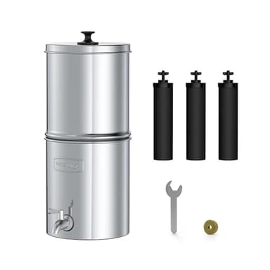 Waterdrop Gravity-fed Water Filter System, with Upgrade 3 Black Carbon Filters and Metal Spigot, 9000 Gallon Longer Lifespan and 150% Faster Flow, King Tank Series, 2.25G - Image 1