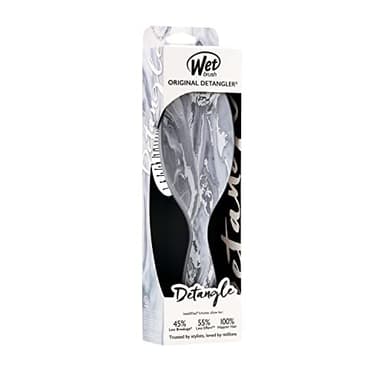 Wet Brush Original Detangler Brush - Metallic Marble, Silver - All Hair Types - Ultra-Soft IntelliFlex Bristles Glide Through Tangles with Ease - Pain-Free Comb for Men, Women, Boys and Girls - Image 5